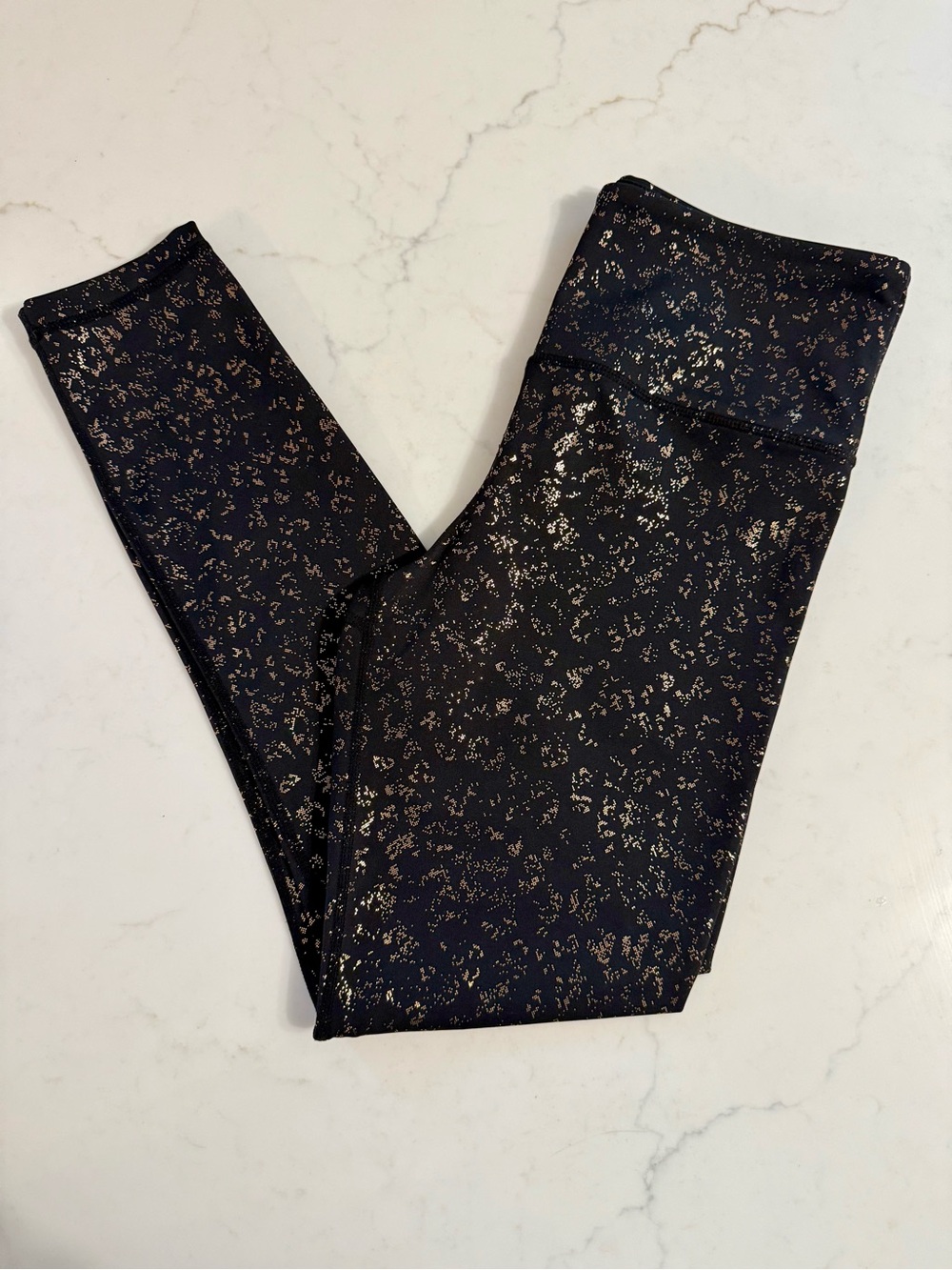 ZYIA Black Leggings with Gold Fleck Detail